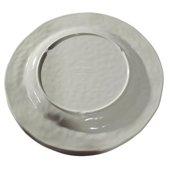 4 Pier 1 Carmelo Melamine Salad Lunch Plates 9" Sand rustic crackle unbreakable - Picture 10 of 10